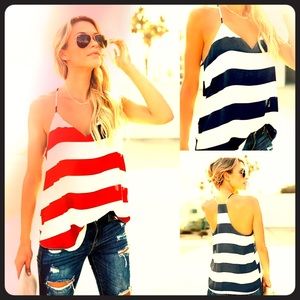 Striped T-Back Tank
